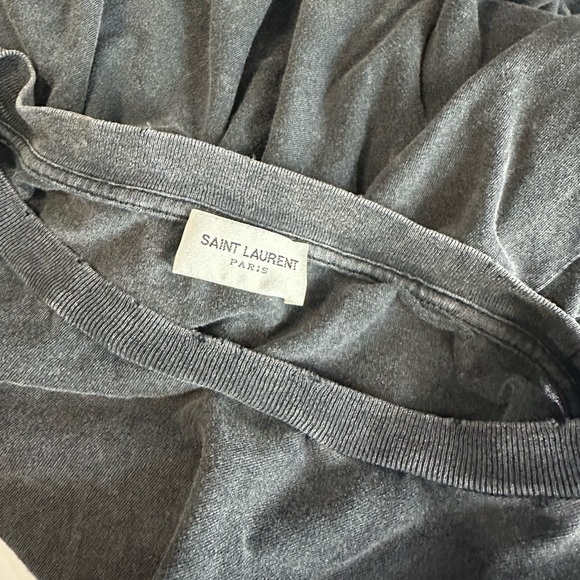 Saint Laurent Paris Men’s Destroyed Archive Logo T-Shirt Faded Wash Sz M - Picture 4 of 13